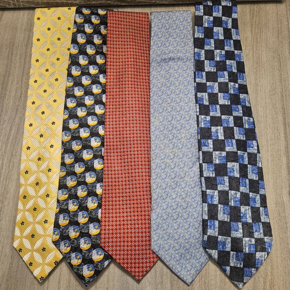 Lot of 5 Designer Silk Ties Ermenegildo Zegna Polo Ralph Lauren Brooks Brothers